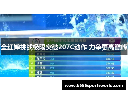 全红婵挑战极限突破207C动作 力争更高巅峰
